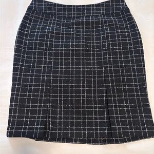 Kasper Black and White Checkered Pencil Skirt